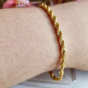 Pulseira dourada cordão baiano