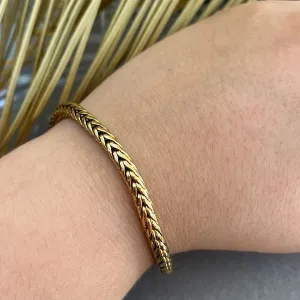 Pulseira em aço dourada fecho gaveta