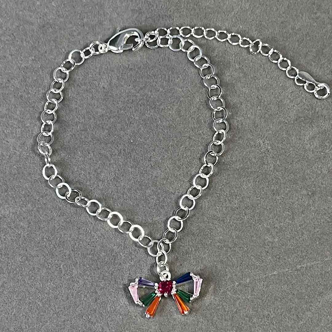 Pulseira com laço multicolor