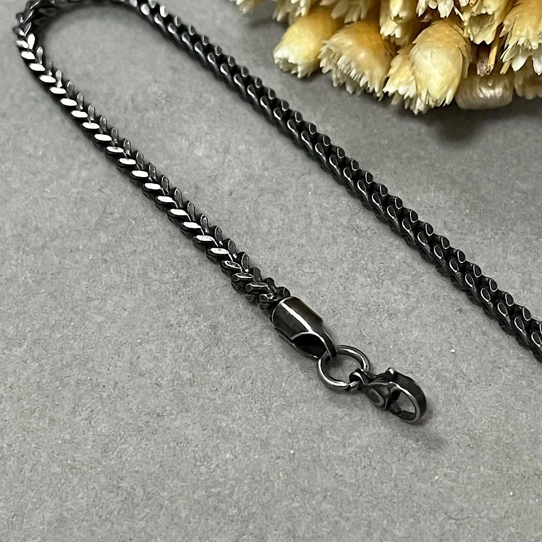 Pulseira Masculina em  aço Preta