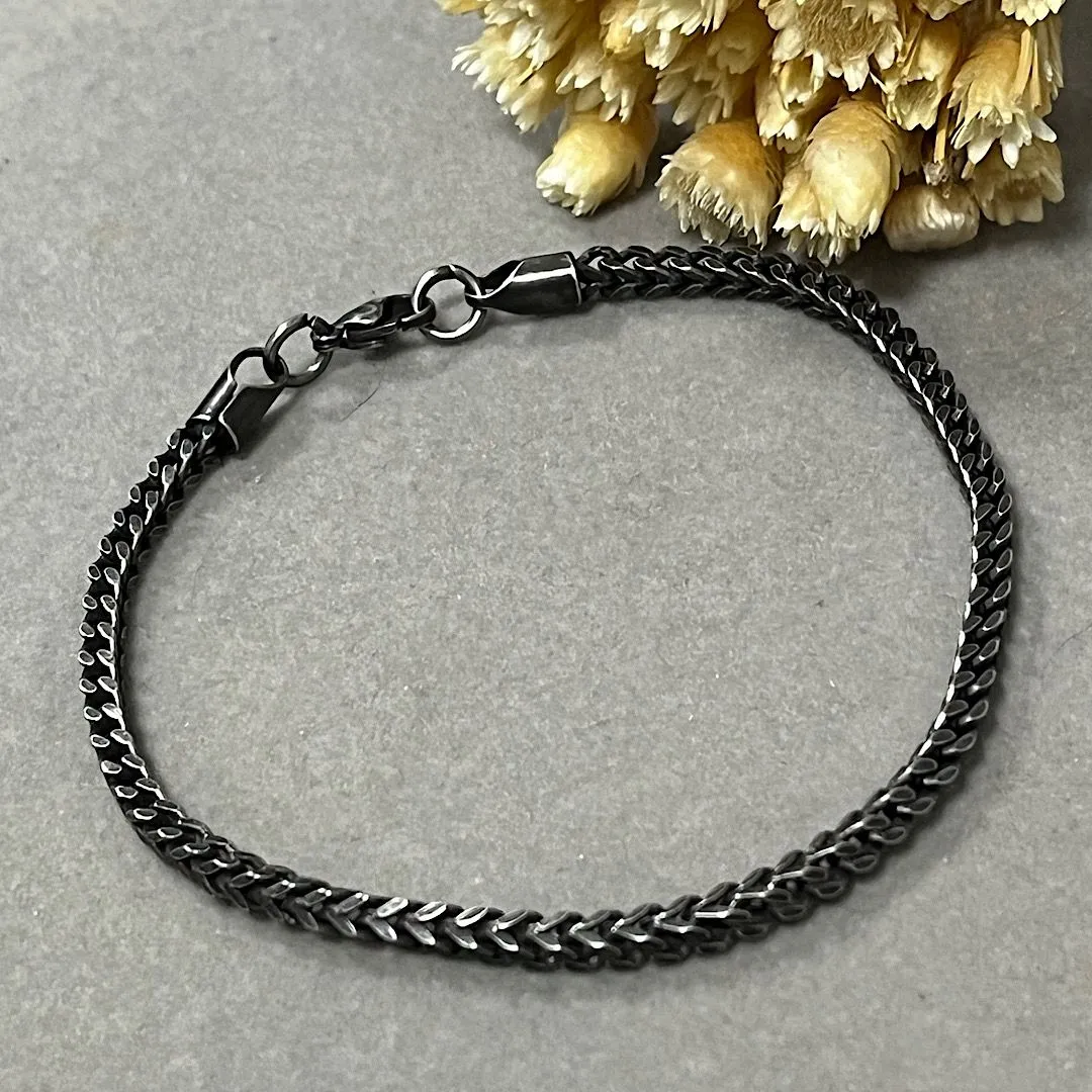 Pulseira Masculina em  aço Preta