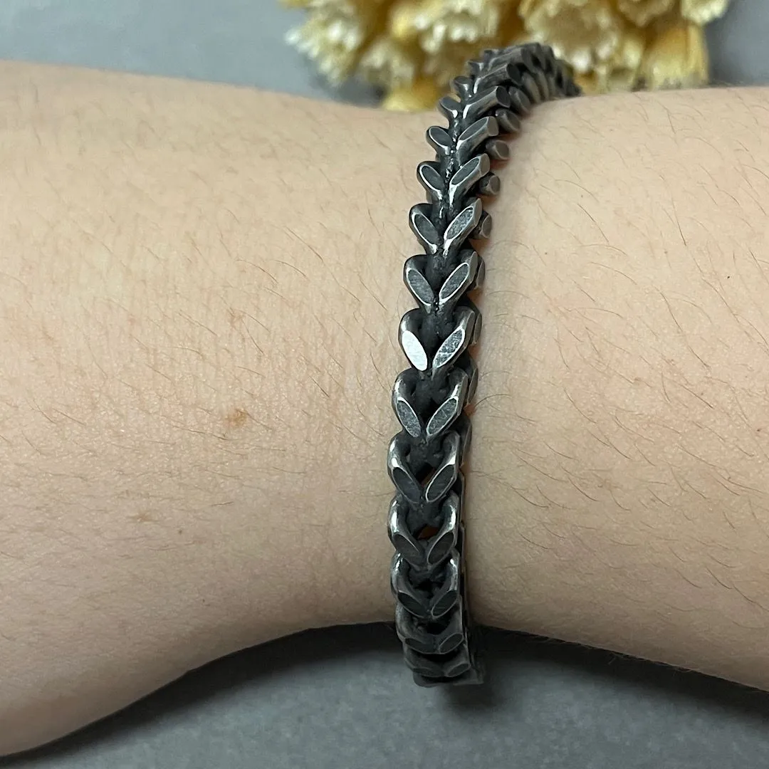 Pulseira Masculina em aço preta larga